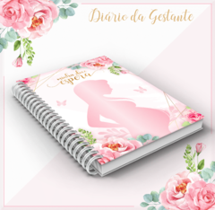 Diário da Gestante floral rosa