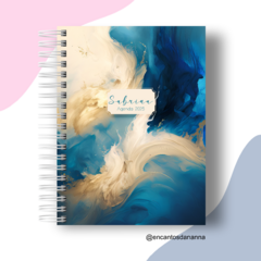 Agenda abstrato azul gold 2