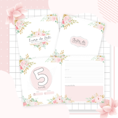 Livro do bebê floral ROSA - comprar online