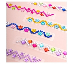 WASHI TAPE TRANSPARENTE PLASTICA C/STRASS X 12 - comprar online