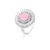 Anel Oval com Zircônia Oval Rosa Craquelado Banhado a Ródio