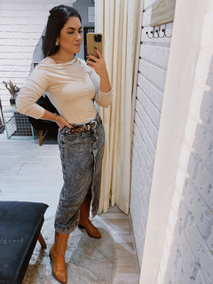 Saia Midi Jeans Estonada - comprar online