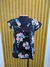 Blusa feminina decote v estampas abstratas flores manga dupla