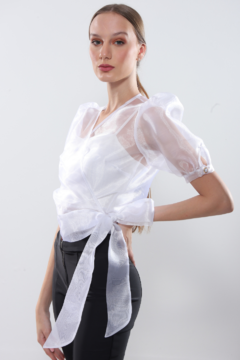 BLUSA SAFIRA ORGANZA BRANCO - comprar online