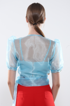 BLUSA SAFIRA ORGANZA AZUL SERENITY na internet