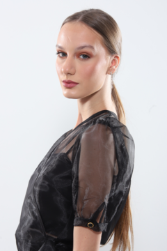 Imagem do BLUSA SAFIRA ORGANZA PRETO