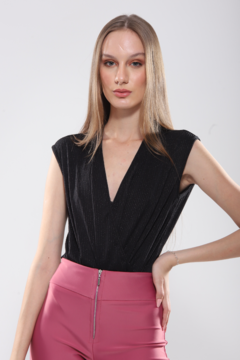 BLUSA ESTILO BODY CLOE LUREX PRETO - comprar online