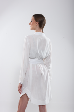 VESTIDO CHEMISE ELISA VISCOSE OFF WHITE - loja online