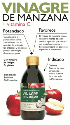 Natier Vinagre de manzana con Vit C 500 ml