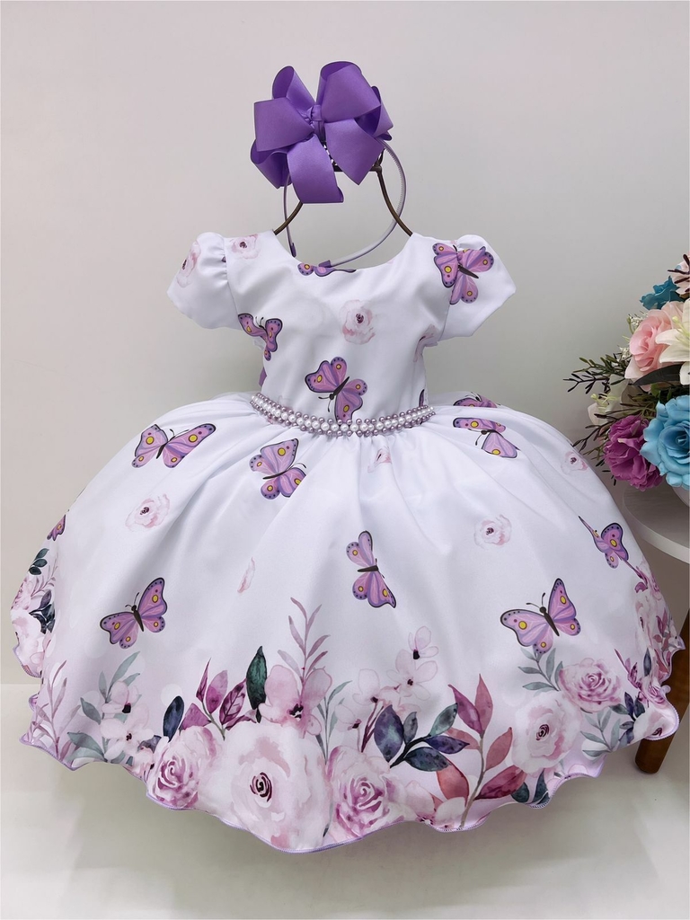 Vestido Infantil Princesa Sofia Jardim das Borboletas