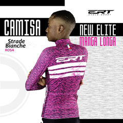Camisa Ciclismo ERT New Elite Manga Longa Bianche Pink Bike - On Off Store