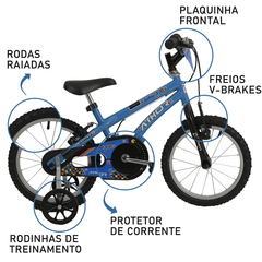 Bicicleta Infantil Aro 16 Athor Baby Boy C/ Rodinha - comprar online