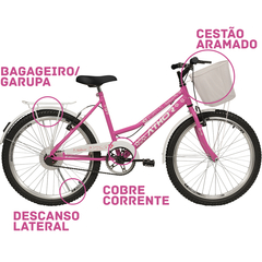 Bicicleta Aro 24 Athor Nature Feminina Infantil C/ Cesto - loja online