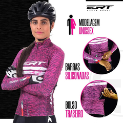 Camisa Ciclismo ERT New Elite Manga Longa Bianche Pink Bike na internet