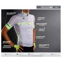 Camisa Ciclismo Elite ERT Racing Silver MTB Speed Bike Slim na internet