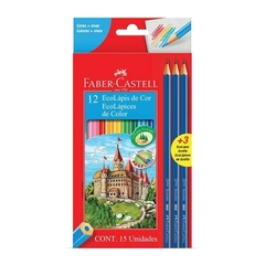 Lápis de Cor Ecolápis 12 Cores + 3 Ecolápis Grafite Faber-Castell