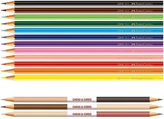 Lápis de Cor Ecolápis Caras & Cores 12 Cores + 6 Tons de Pele Faber-Castell - comprar online