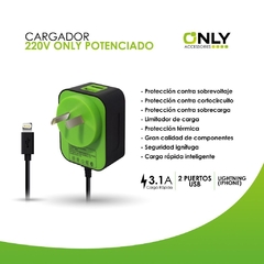 Cargador Only verde ligthing para iphone - comprar online