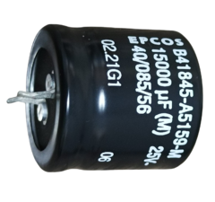 Capacitor eletrolítico radial 15.000uf 25v snap-in baixo - comprar online