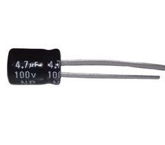 Capacitor eletrolítico radial 4,7uf 100v bipolar - comprar online