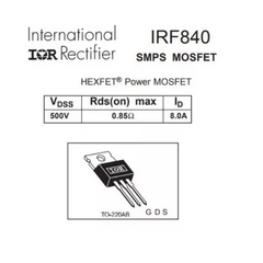 TRANSISTOR IRF840 * IRF840N na internet