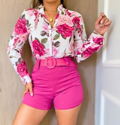 Camisa Botão - Rosas