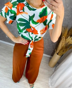 Blusa Florida - Laranja