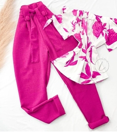 Calça de Alfaiataria em Linho de Algodão - Pink