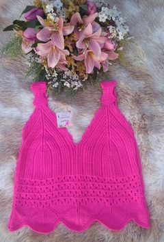 Cropped Tricot Modal Vazado - Pink 