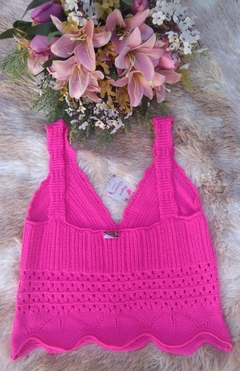 Cropped Tricot Modal Vazado - Pink 