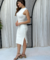 Vestido Tricô Modal Midi Off White Ouse Mix