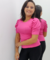 Blusa Manga Princesa na Malha Canelada Magenta