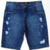 Bermuda Jeans Masculina Destroyed Azul