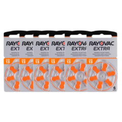 Baterias para Aparelho Auditivo RAYOVAC 13 - 60 Und - comprar online