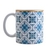 CANECA PORCELANA LISBOA AZUL E BRANCO 330ML na internet