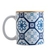 CANECA PORCELANA BRAGA AZUL E BRANCO 330ML