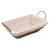 Cesta Retangular em Sisal com tecido 29cm x 19cm x 12,5cm