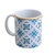 CANECA PORCELANA LISBOA AZUL E BRANCO 330ML