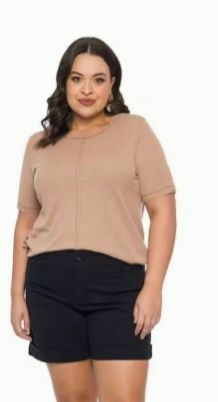 201758 SHORTS LINHA PLUS - LISAMOUR - Ellu moda feminina P ao Plus size