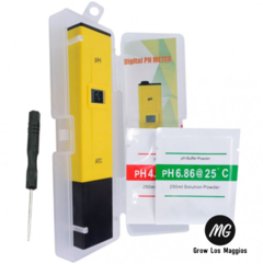 Medidor de PH con caja y sales.