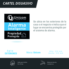 Cartel disuasivo Alarma Unicom - comprar online