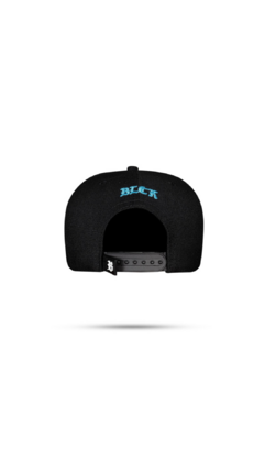 Boné SnapBack Preto Logo Suede Azul Celeste na internet