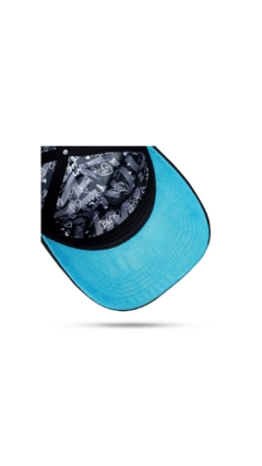 Boné SnapBack Preto Logo Suede Azul Celeste - jottapmultimarcas