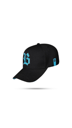 Boné SnapBack Preto Logo Suede Azul Celeste - comprar online