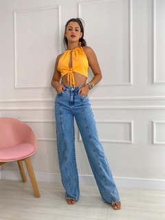 Calça pantalona jeans - loja online