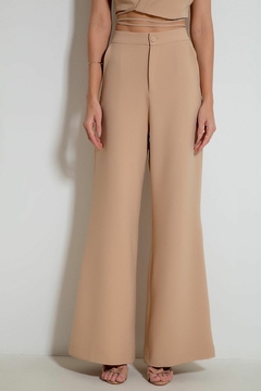 Calça pantalona khaki