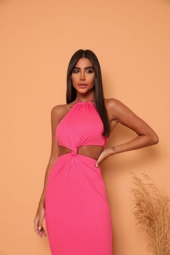 Vestido midi canelado - byjt