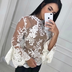 Blusa tule renda guipir