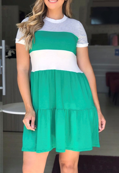 Vestido colorblock visco - comprar online