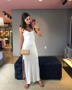 Vestido longo malha canelada - loja online